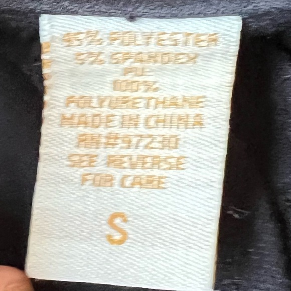 Almost Famous Size Small Black Leggings with Quilted Faux Leather Down Legs - Picture 5 of 5